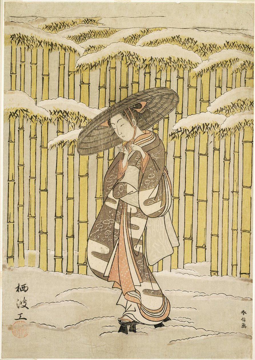 经过竹林 作者 铃木春信