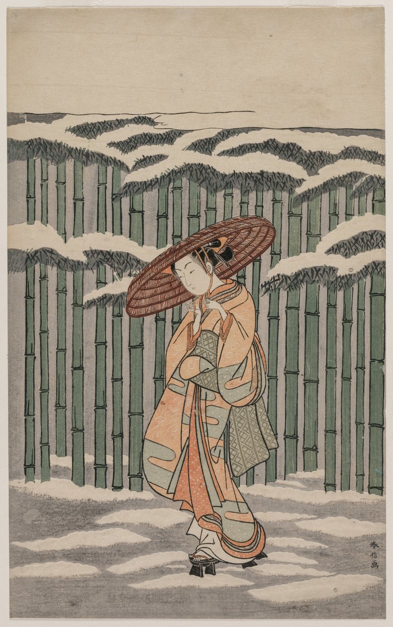 经过竹林 作者 铃木春信