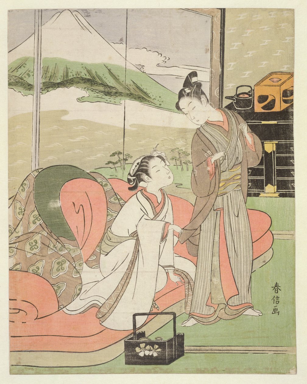 TH Riches 1913年情人离开一个名妓，c.1768-9（woodblock print） 作者 铃木春信