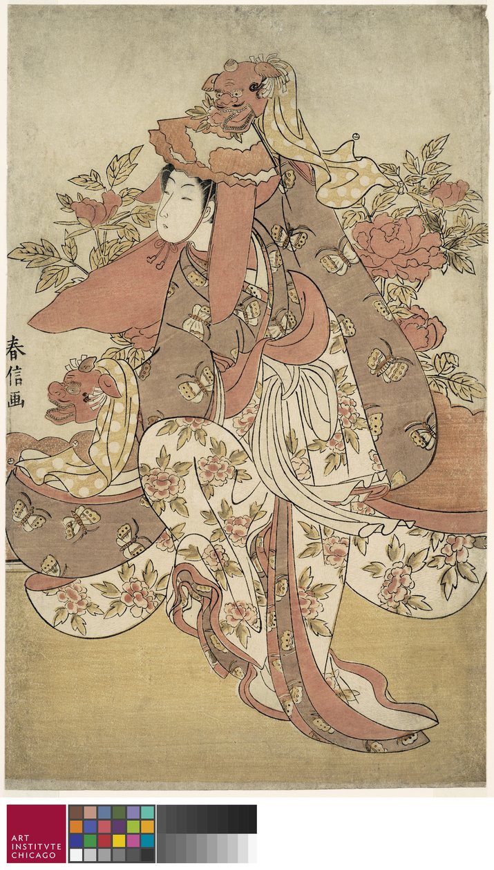 舞狮，c.1769-70 作者 铃木春信