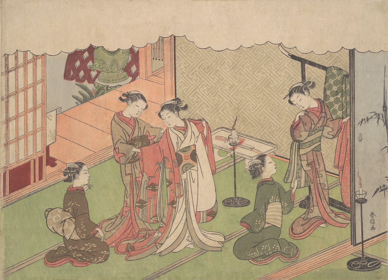 结婚仪式，可能是1768年。，可能是1768年。 作者 铃木春信