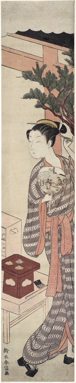 茶摊-Kagiya Osen，约1769年 作者 铃木春信