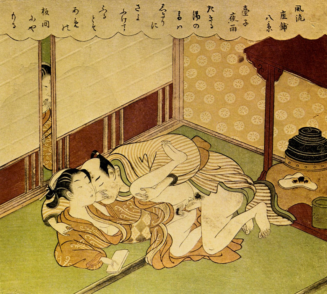两个恋人春加-色情版画c。 1750 作者 铃木春信