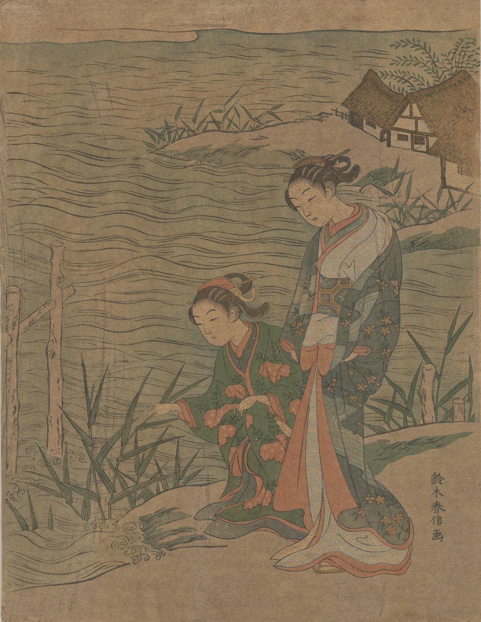 Two Young Ladies at the Shore, ca. 1768., ca. 1768. 作者 铃木春信