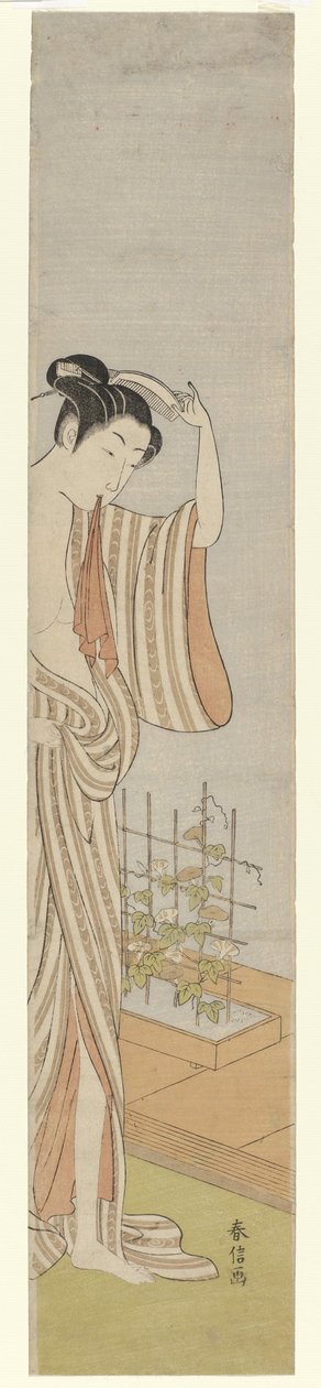 洗完澡的妇女 作者 铃木春信