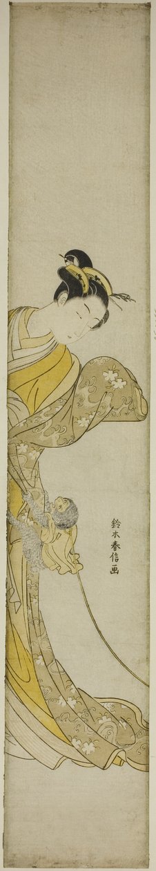 女子与宠物猴 作者 铃木春信