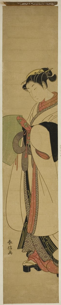 装扮成僧侣的年轻女子 作者 铃木春信