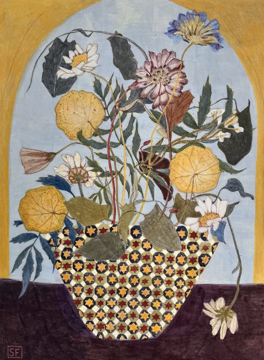 黄金时代的花朵》，2024 年（木板上的蛋彩画） 作者 