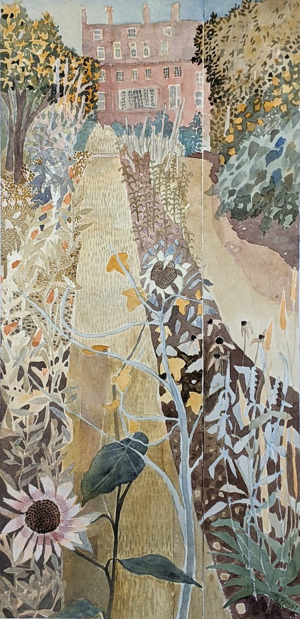 夏末花园，2020 年（纸面水彩画） 作者 
