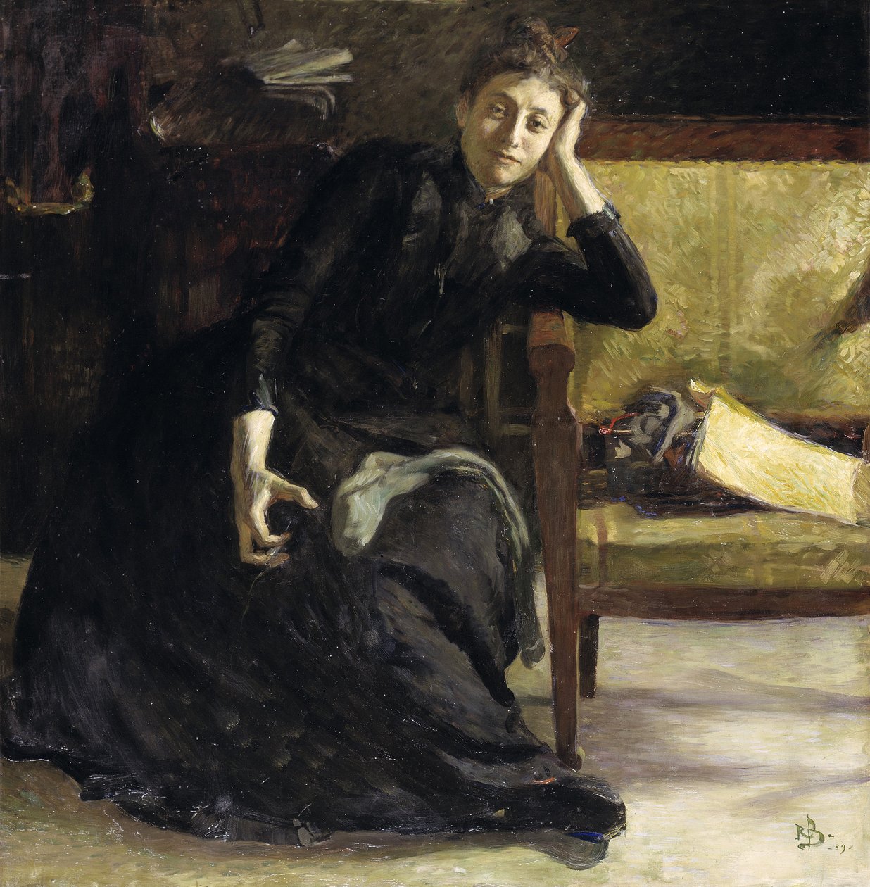 瑞典画家Eva Bonnier的肖像，1889年 作者 斯文·理查德·伯格