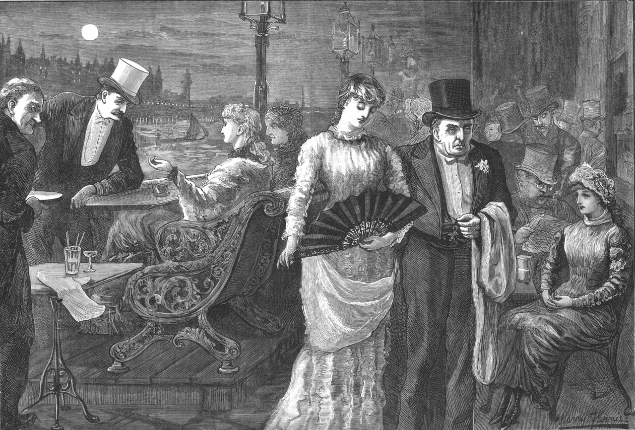 1881年，威斯敏斯特宫下议院露台上的仲夏夜 作者 斯温