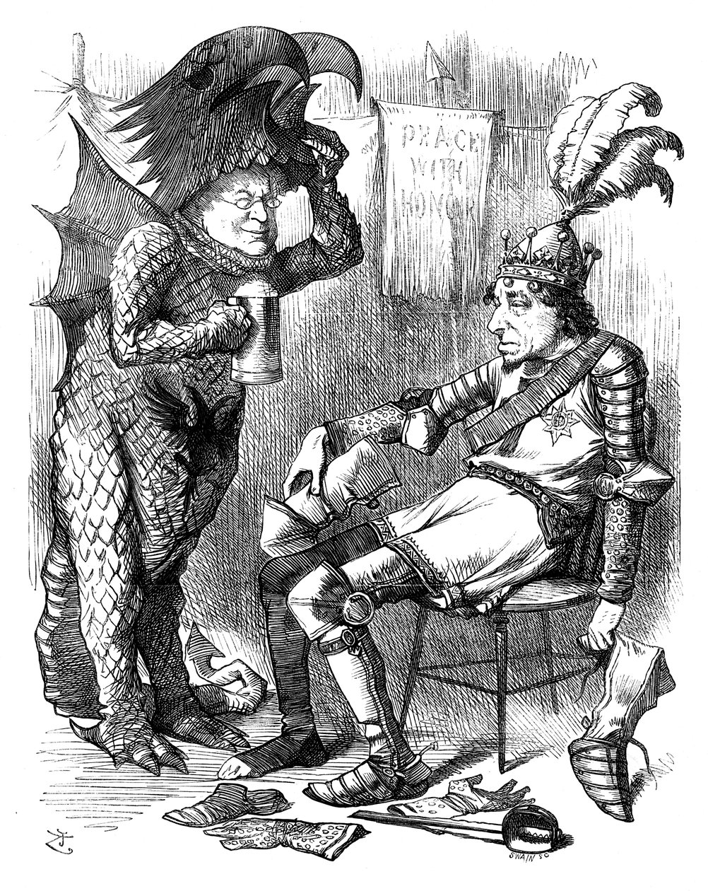 演出后的圣乔治与巨龙，1878年。 作者 斯温