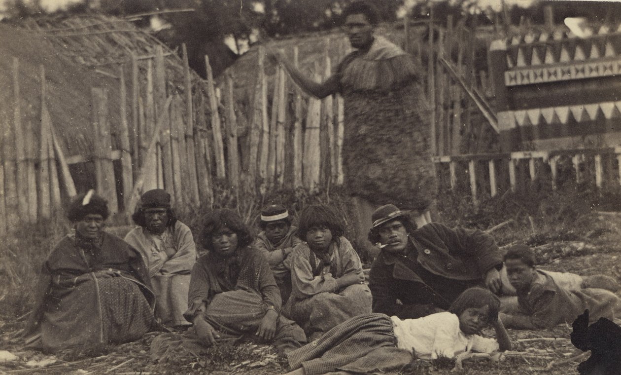 在Pawhakiro Pa，Hawkes Bay，New Zealand，c.1865（albumen print） 作者 天鹅和瑞格斯沃思