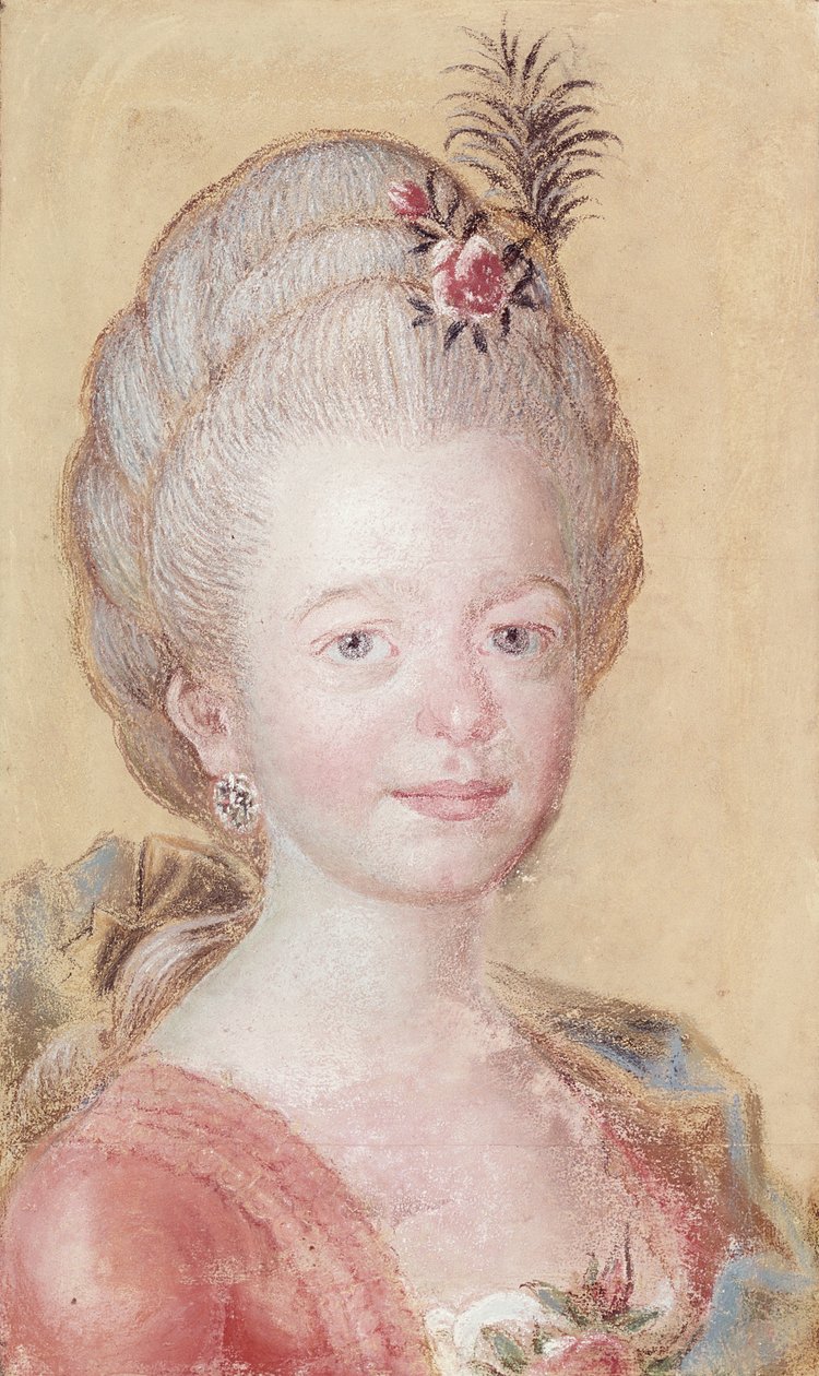 Carl Linnaeus（1707-78）的女儿的肖像（纸上粉彩） 作者 瑞典学校