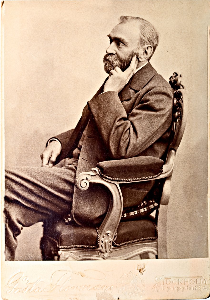 阿尔弗雷德-诺贝尔（1833-1896），阿泰尔耶-弗洛曼著，斯德哥尔摩。白蛋白 照片 作者 瑞典摄影师