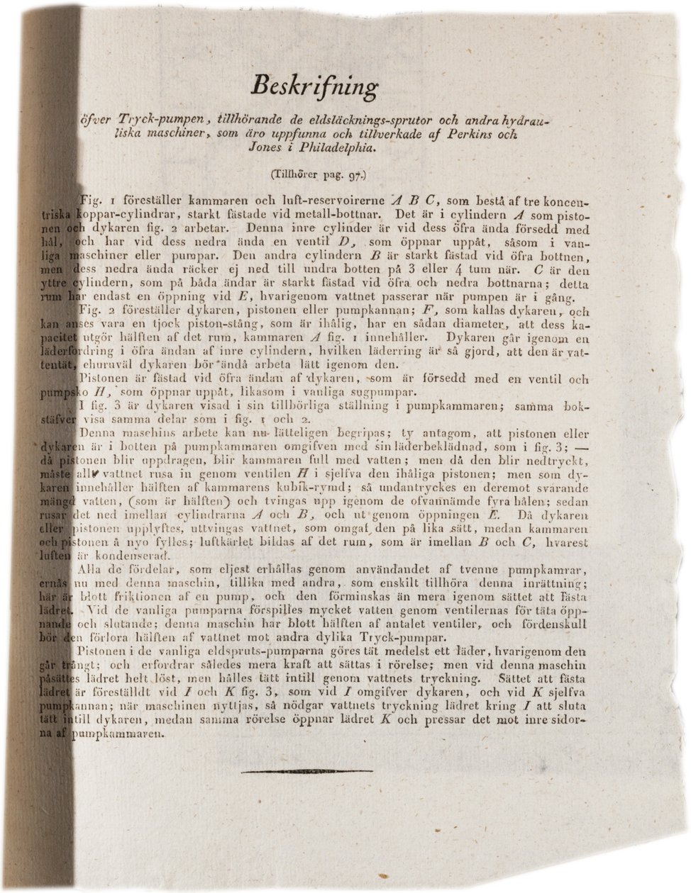 美国Klinckowstroms Atlas的液压技术描述，1824年（打印） 作者 瑞典学校