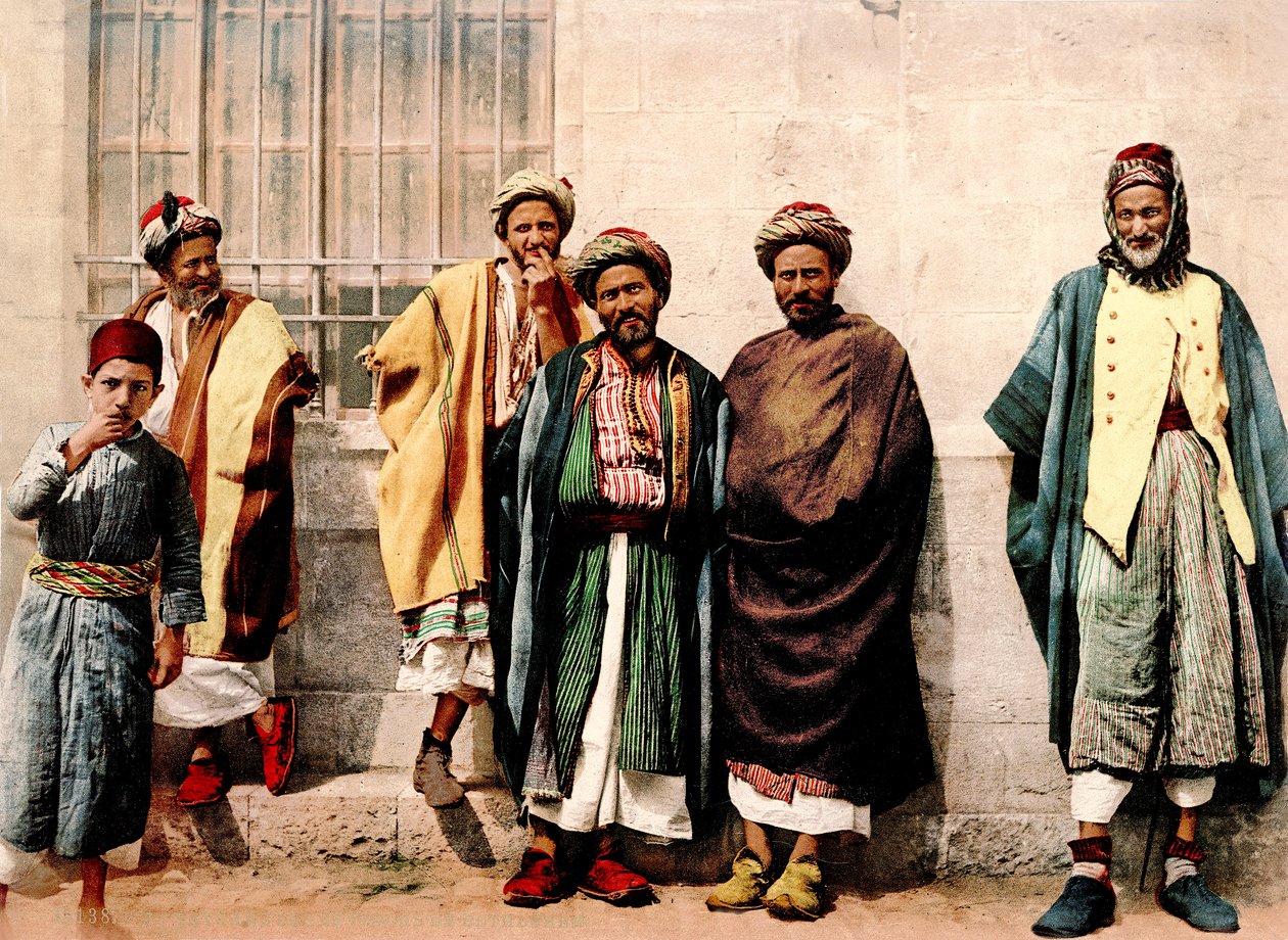 来自伯利恒地区的基督教农民，1880-1900（photochrom） 作者 瑞士摄影师