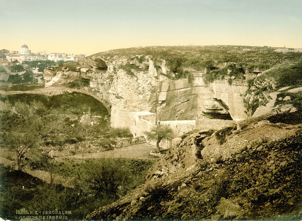 Jeremiahs Grotto，耶路撒冷，1880-1900（photochrom） 作者 瑞士摄影师