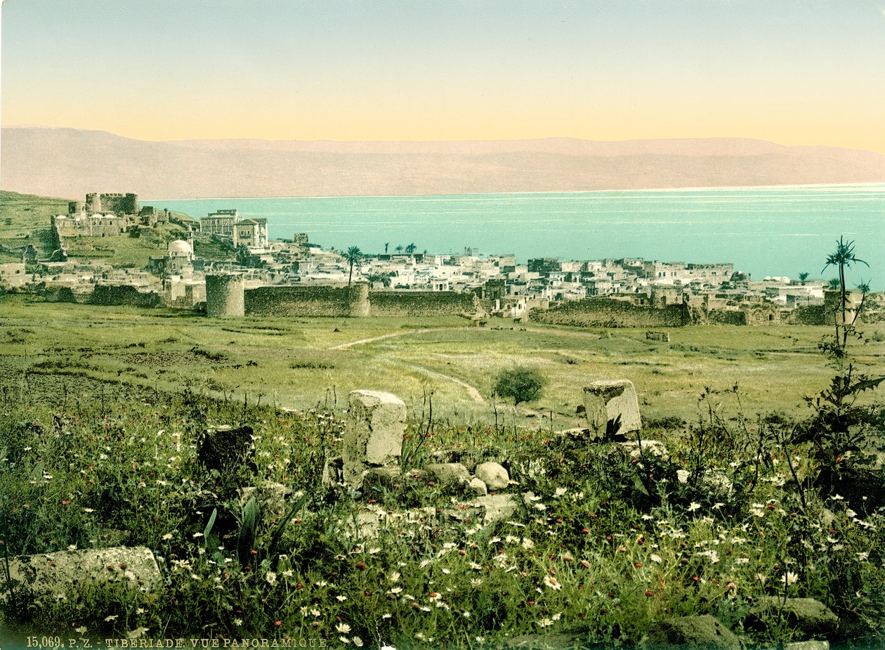 南部提比哩亚的视图，c.1880-1900（photochrom） 作者 瑞士摄影师