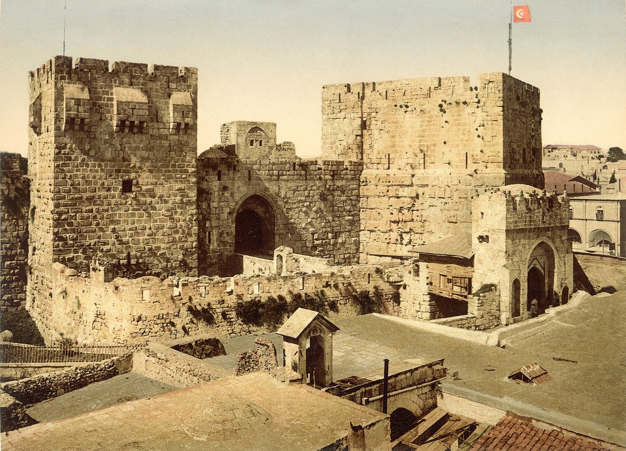 耶路撒冷城堡入口的视图，1880-1900（photochrom） 作者 瑞士摄影师