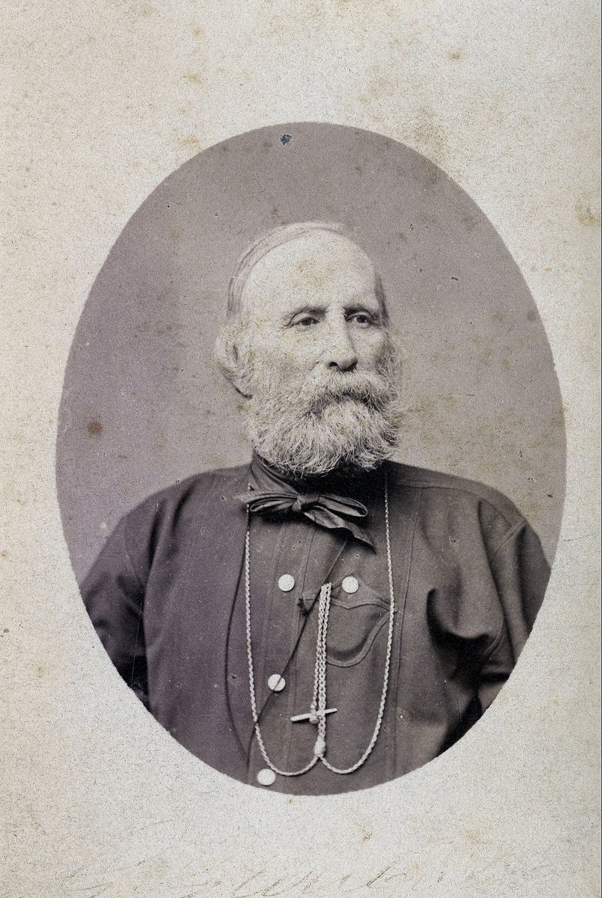 朱塞佩-加里波第（1807-1882），意大利政治家。1875年左右。拉科米和拉克鲁瓦工作室的摄影。日内瓦。 作者 瑞士摄影师