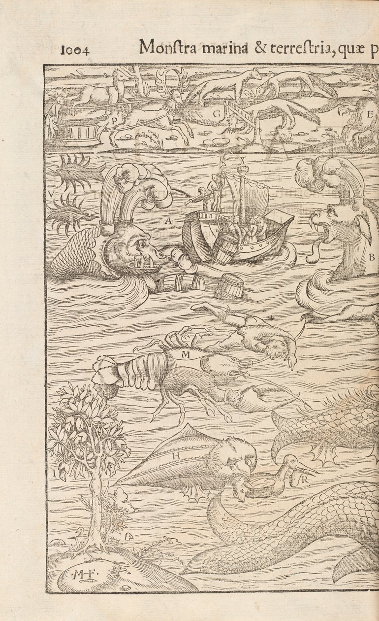 来自Cosmographiae Universalis的Page 1004，作者：Sebastian Muenster，巴塞尔，1572年 作者 瑞士学校