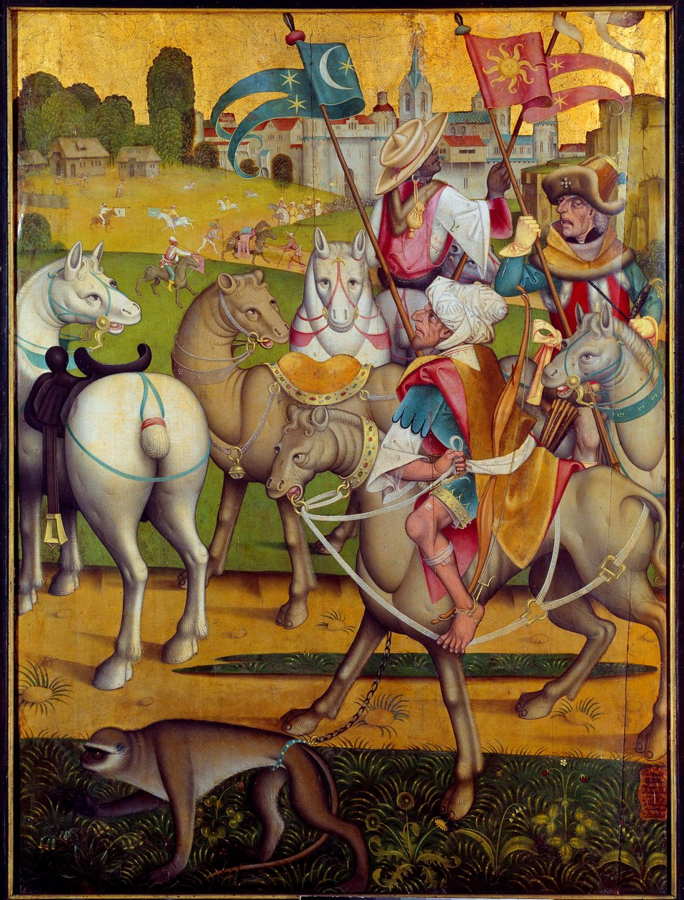 瑞士画派《贤士之骑》画。 约 1460 第戎，美术博物馆 作者 瑞士学校