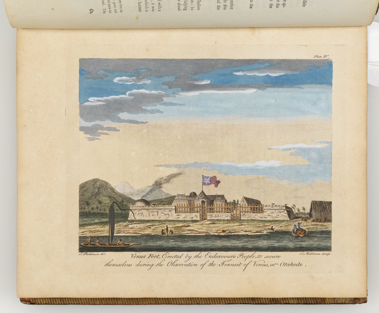 维纳斯堡，插图来自“南海之旅：在陛下的船上，奋进号”，1794年 作者 悉尼帕金森