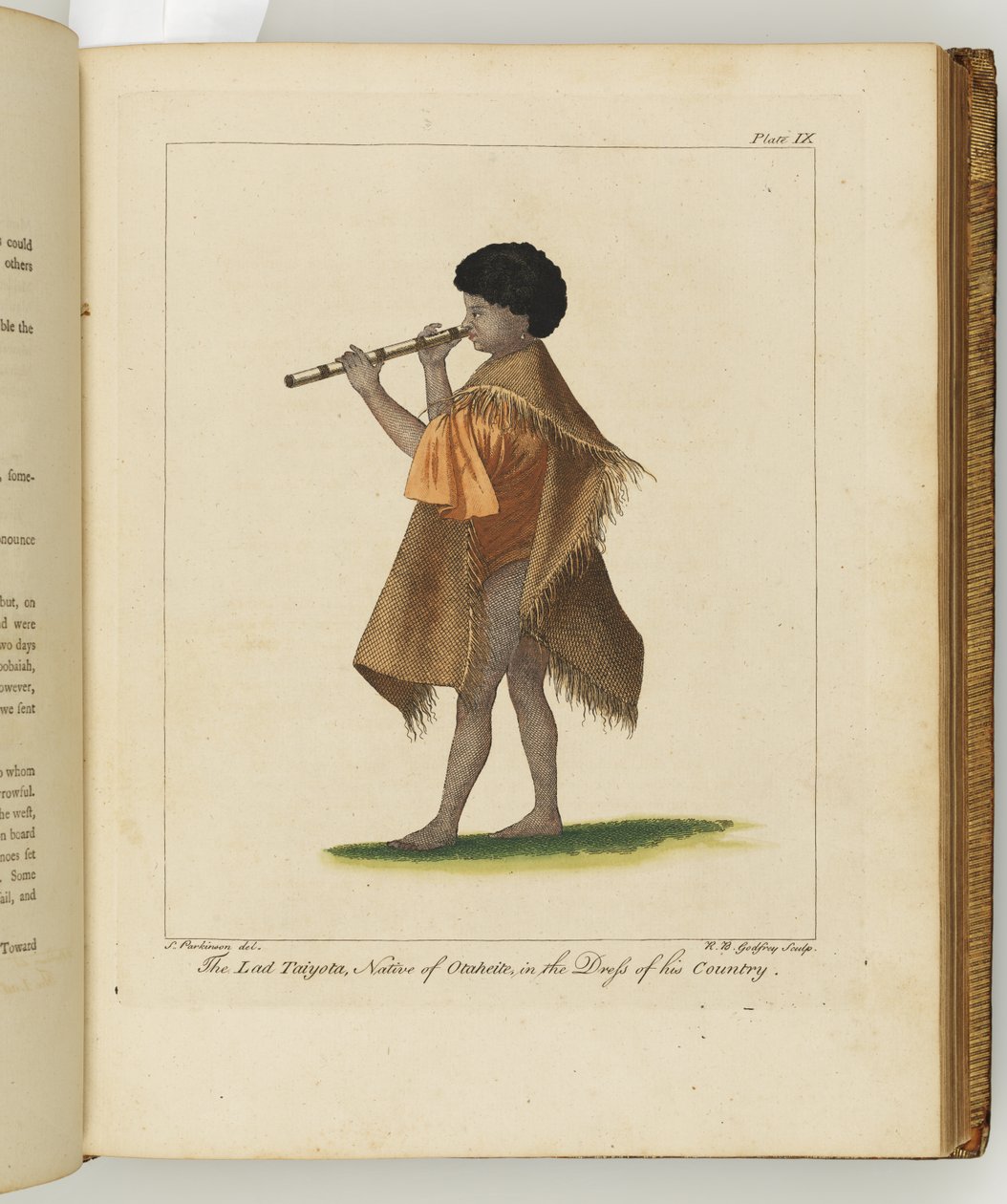 从一艘航行到南海的杂志的插图：在他的Majestys船上，奋进号，1794（手工彩色雕刻） 作者 雪梨
