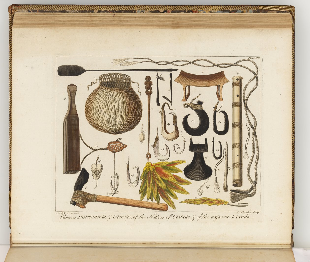 从一艘航行到南海的杂志的插图：在他的Majestys船上，奋进号，1794（手工彩色雕刻） 作者 雪梨