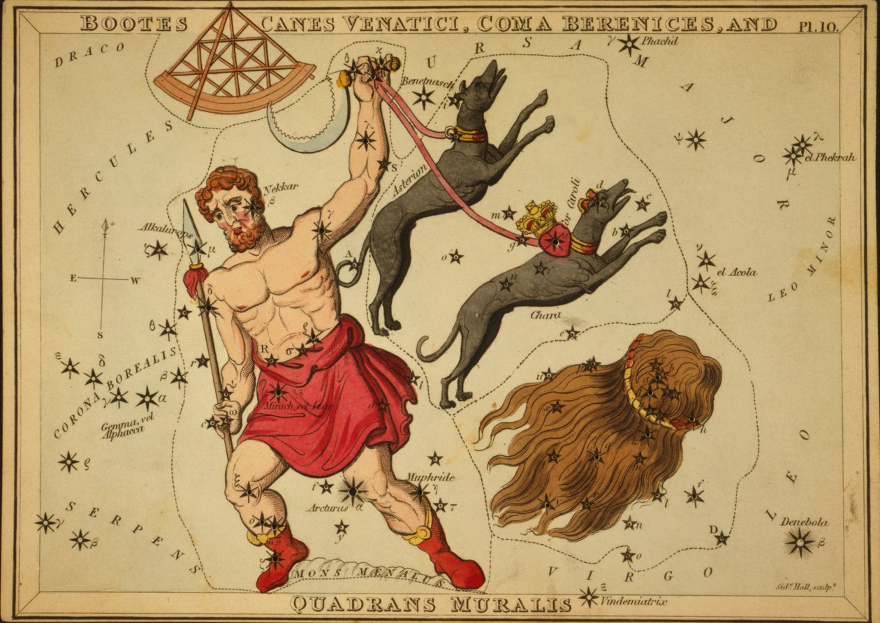 Bootes Canes Venatici, Coma Berenices, and Quadrans Muralis, "Urania