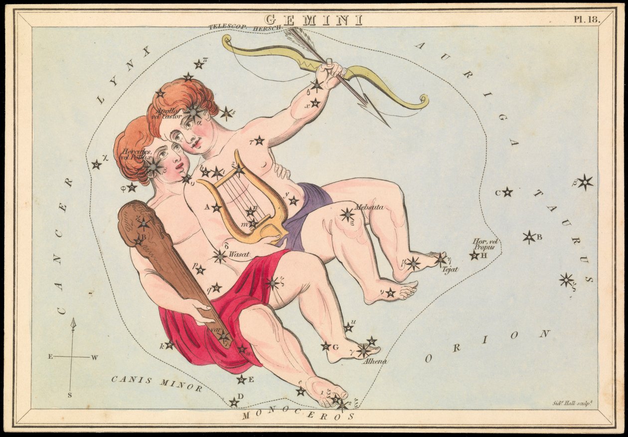 双子座，约 1825 年（卡片、纸、纸巾） 作者 悉尼音乐厅