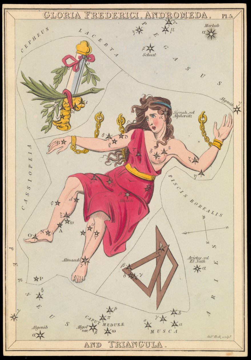 格洛丽亚-弗雷德里克，《仙女座和三角巾》，约 1825 年（卡片、纸、纸巾） 作者 悉尼音乐厅