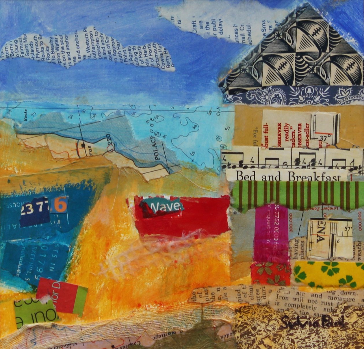 BundB by the Sea 2013，acrylicpaper拼贴画 作者 西尔维娅·保罗