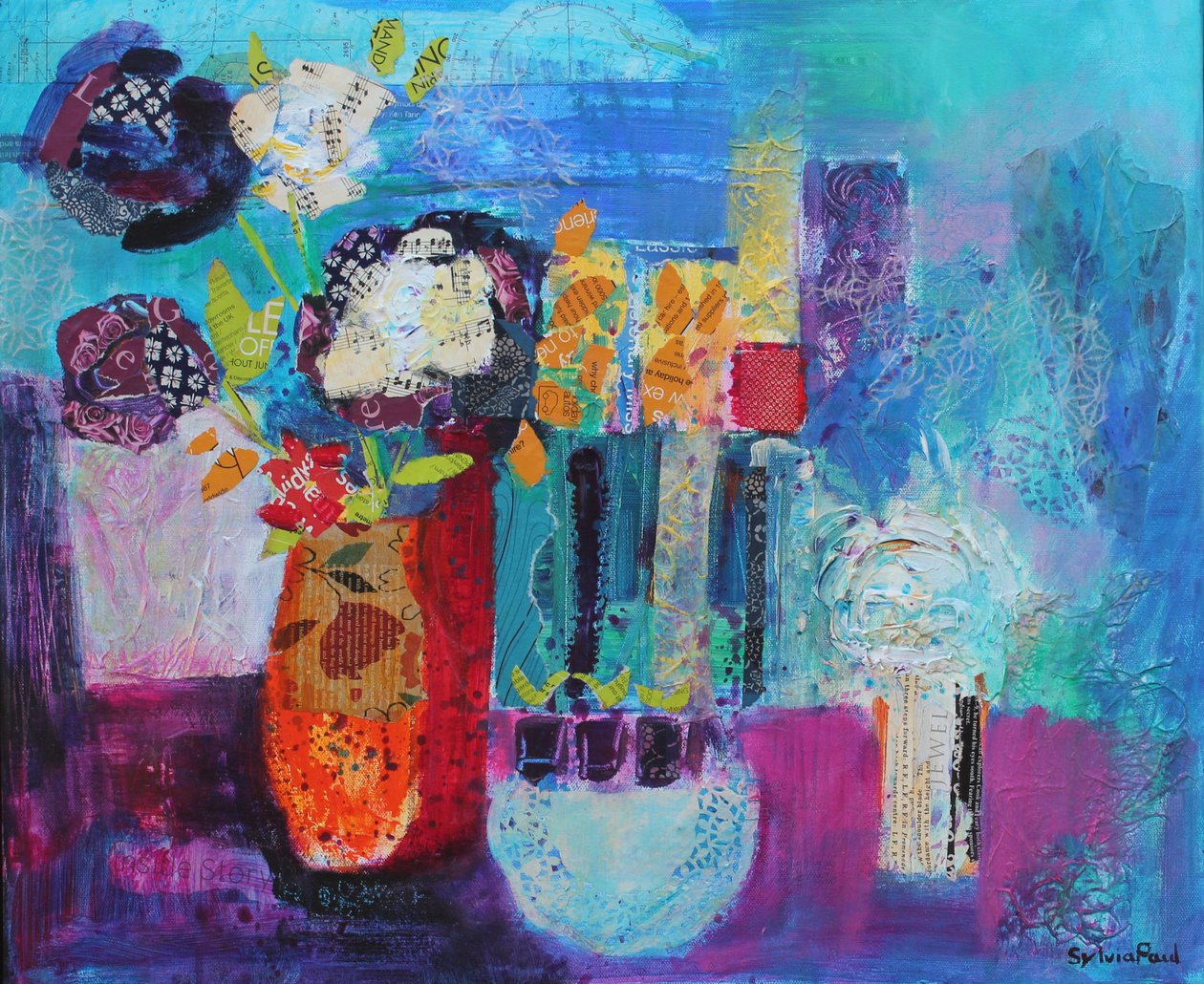 蓝色超越2013年亚克力纸拼贴画 作者 西尔维娅·保罗