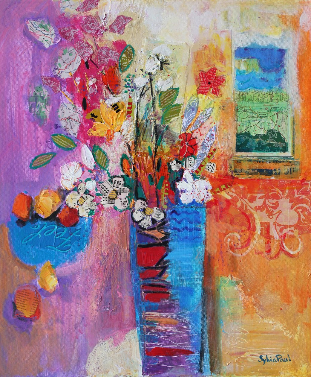 带来Outside In，2014，acrylicpaper拼贴画 作者 西尔维娅·保罗