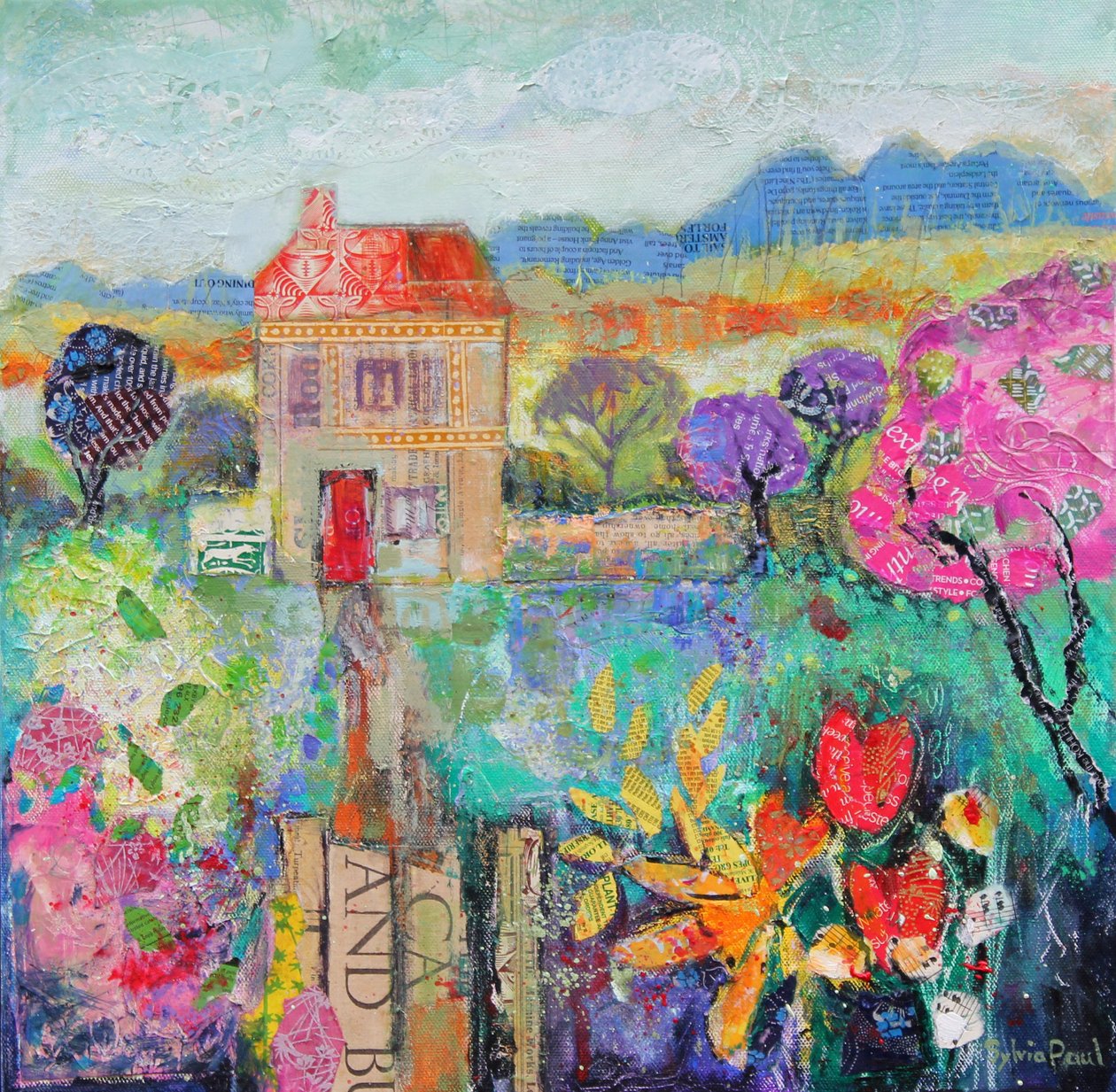 放置在乡村，2014年，亚克力纸拼贴画 作者 西尔维娅·保罗