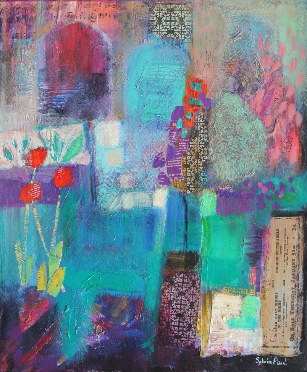 暮光之城花园2012年，亚克力纸拼贴画 作者 西尔维娅·保罗