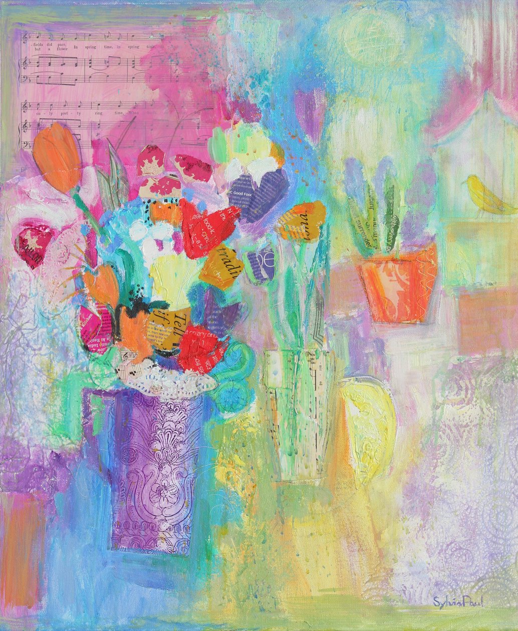 那春天的感觉2014年，压克力纸拼贴画 作者 西尔维娅·保罗