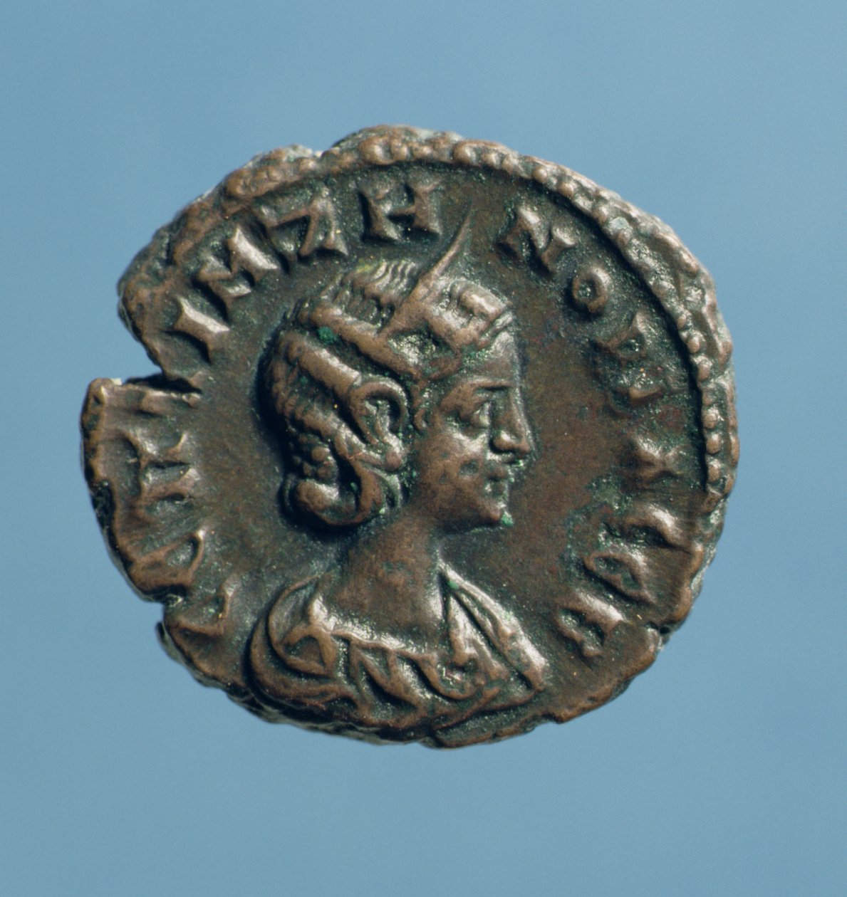 巴尔米拉女王Zenobia的Tetrachm（正面），在Alexandria c.274（Billon）铸造 作者 叙利亚学校