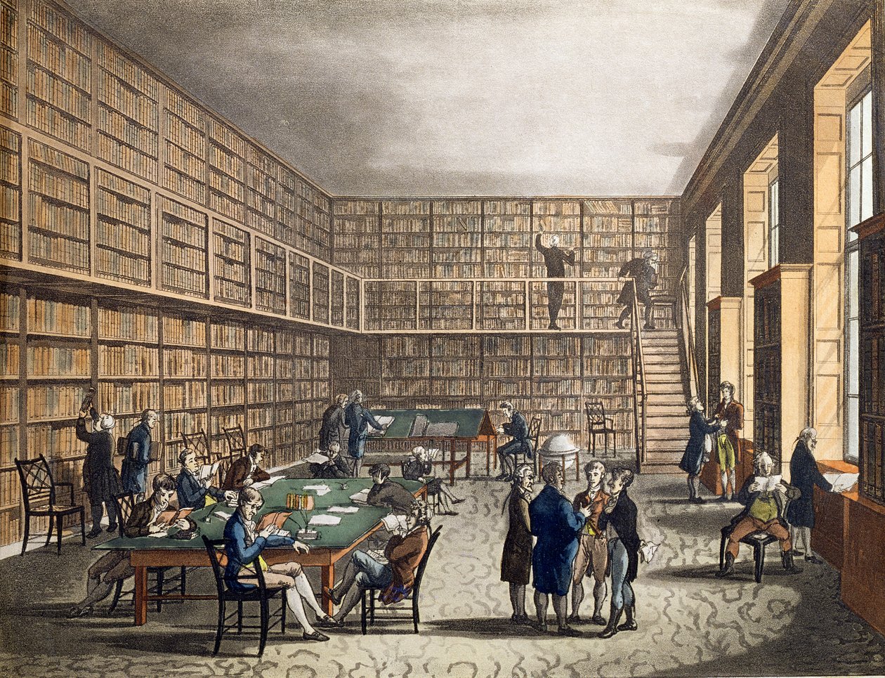 皇家学院图书馆，Albemarle街，由Joseph Constantine雕刻（17,08-1812）Stadler，1809 作者 普金和罗兰森