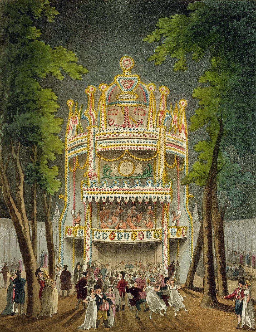 沃克斯豪尔花园，1808年（aquatint） 作者 普金和罗兰森