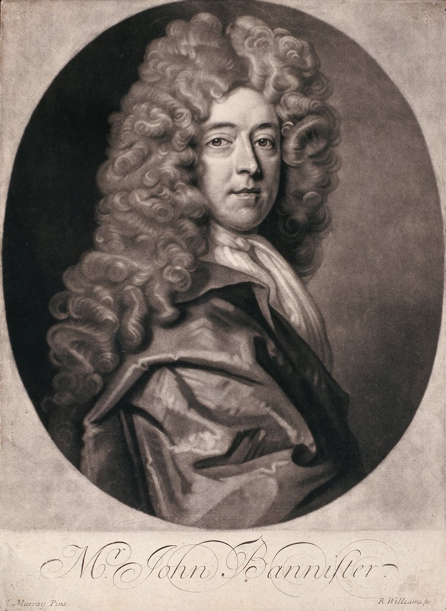 John Bannister（约1625-79）由R. Smith（mezzotint）刻 作者 T.默里