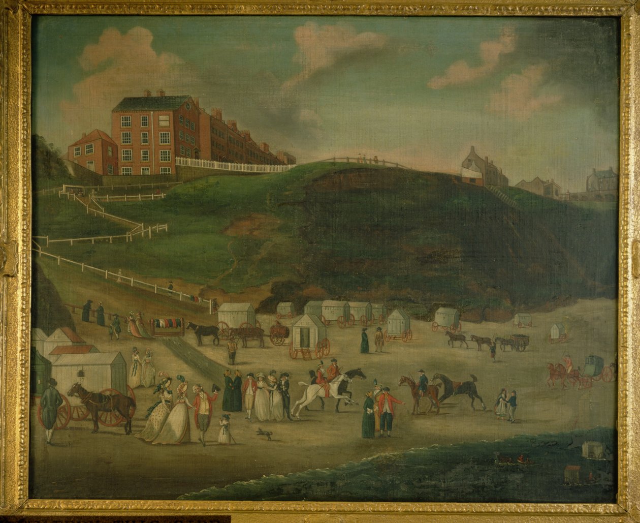 斯卡伯勒海滩上的度假者，c.1776 作者 T.拉姆齐