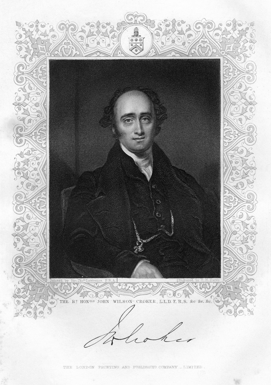 约翰·威尔逊·克罗克（John Wilson Croker）1780-1857年，爱尔兰政治家和作家，十九世纪。 作者 帕里