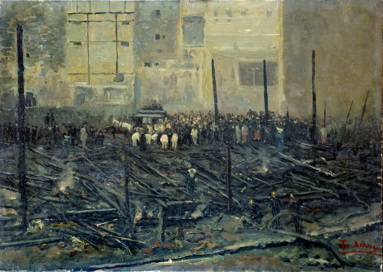 1897年5月4日火灾后的慈善集市 T.比安科（19世纪）的画作 1897年巴黎，卡纳瓦莱博物馆 作者 T·比安科