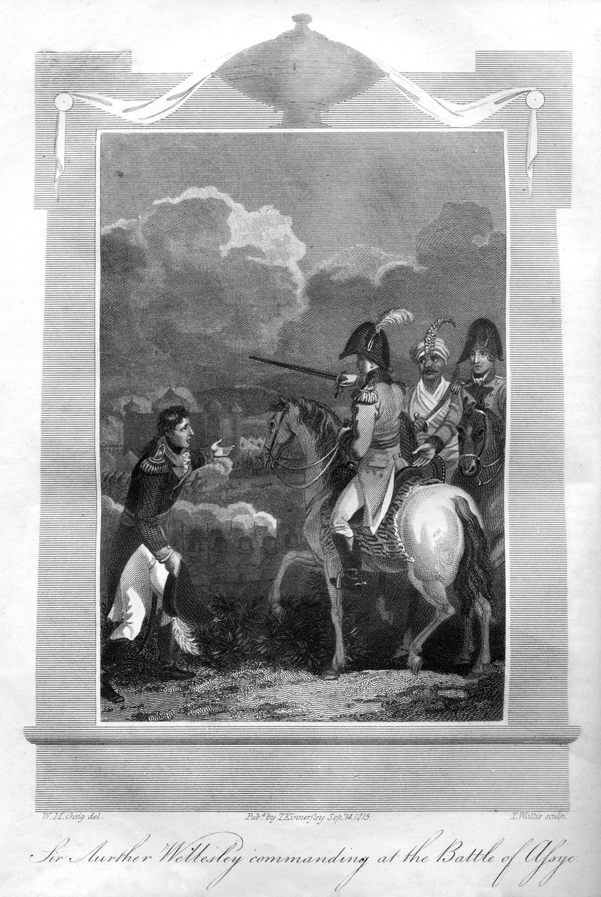 惠灵顿公爵在1816年的阿赛义战役中指挥。 作者 瓦利斯
