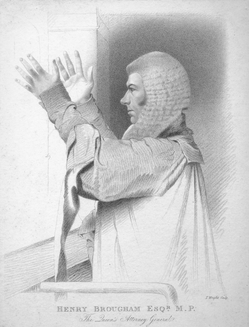 皇后总检察长亨利·布洛厄姆（Henry Brougham Esq）议员，c1820年。 作者 赖特