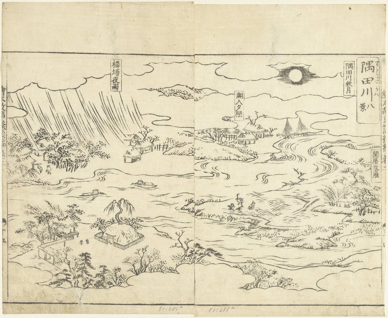 隅田川八景 墨田川八景（物体上的标题） Ehon kojidan（物体上的系列标题） 作者 立花守国