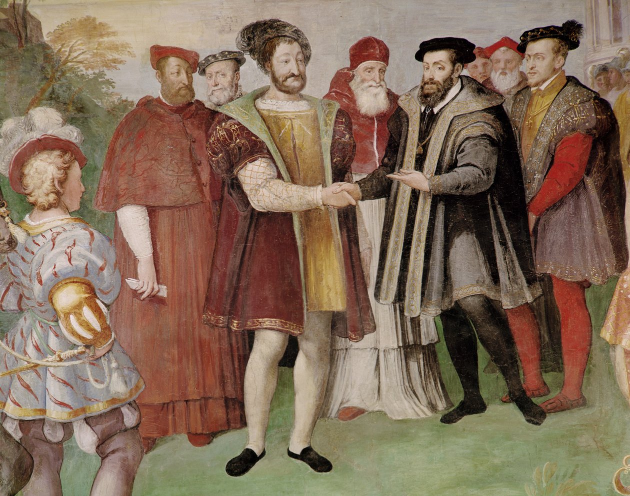 弗朗西斯一世（1494-1547）与查理五世（1500-58）之间的&39;Sala del Consiglio Trento&39;（详情为133346） 作者 费德里科·祖卡罗